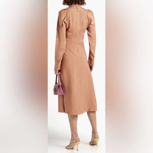 Victoria Beckham Cold-shoulder pleated crepe midi dress - New without tags - Picture 14 of 17